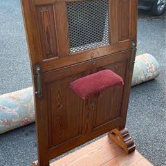 Antique Church Confessional, Ecclesiastical Kneeler