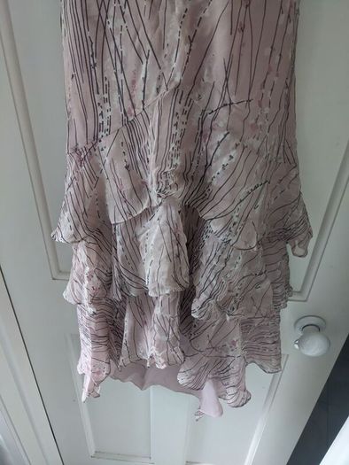 Elegant pink and brown halterneck