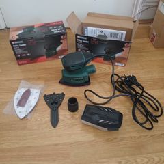 Detail sander with unopened spare sanding sheet pack as a bundle. 2 bundles available.