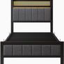 Single Bed Frames with Storage Headboard and Charg Image 2