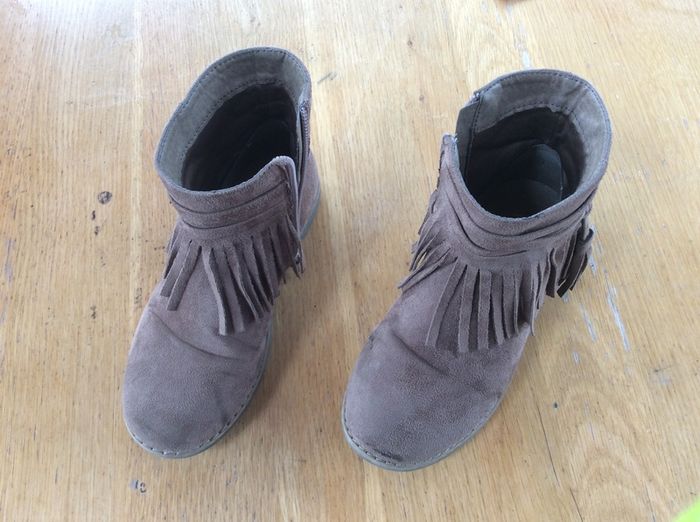 Beige ankle boots