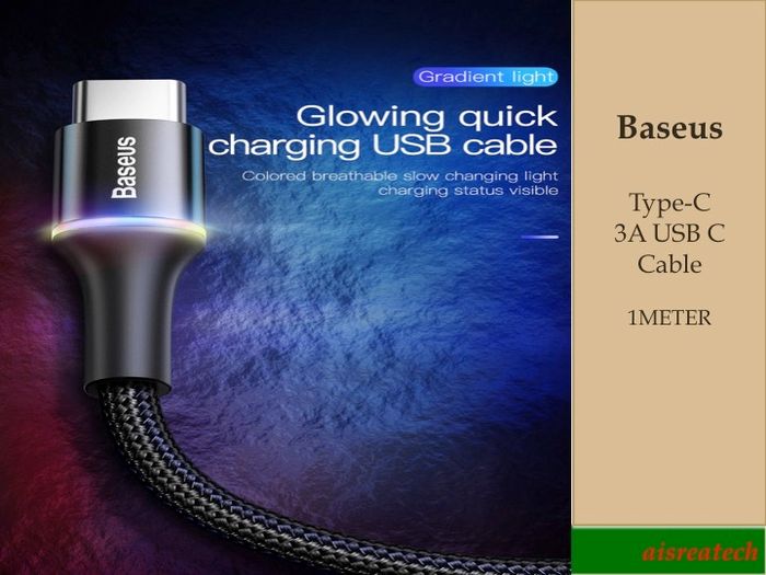 Baseus 3A Type-C USB-C cable Nylon Braided charging cable For Samsung Huawei