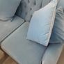 Blue velvet Dutch buttoned sofa immaculate condition Image 6
