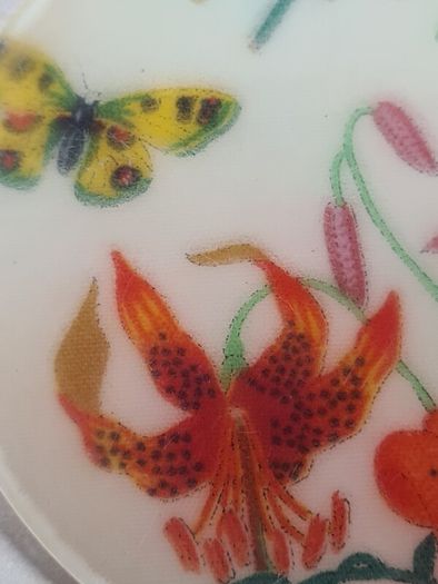 Vintage GUCCI coasters flora and fauna acrylic set of 4 Genuine Rare