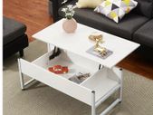 BRAND NEW Coffee Table With Storage Shelf lLift-Up sidetable Desk Metal Leg Laptop Table Study Desk Livingroom Furniture White