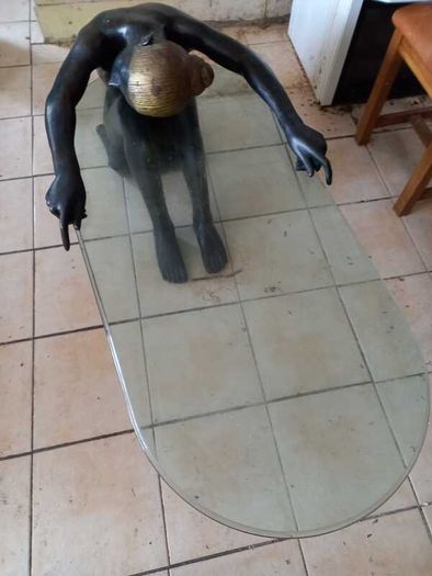 Art Deco Bronze statue table