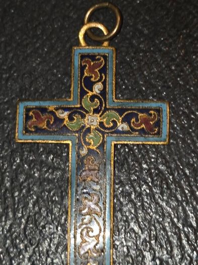 Vintage Enamel Cross pendant
