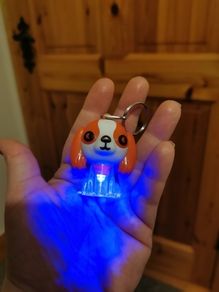 Flashing Dog - key ring / dog leash charm
