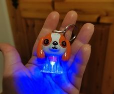 Flashing Dog - key ring / dog leash charm