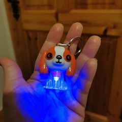 Flashing Dog - key ring / dog leash charm