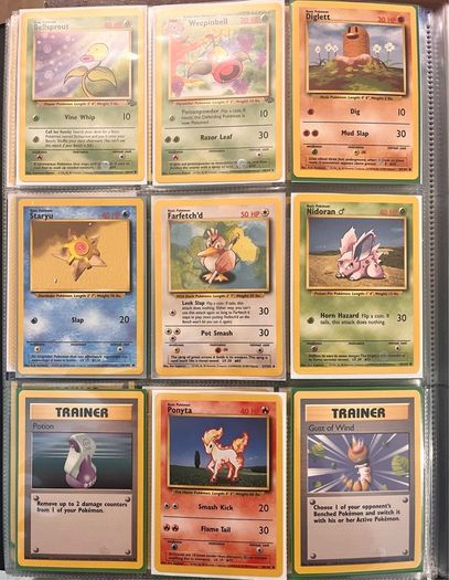 Vintage Pokemon Cards WOTC Base Set Jungle Lot Farfetchd Weepinbell 1999