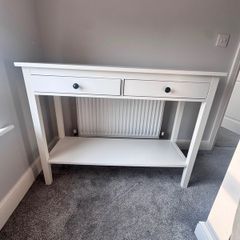 IKEA White Console Table with 2 Drawers & Lower Shelf