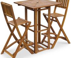 3 Piece Bistro Set Solid Acacia Wood