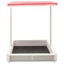 Sandbox with Adjustable Roof Fir Wood White and Red UV50 Image 4