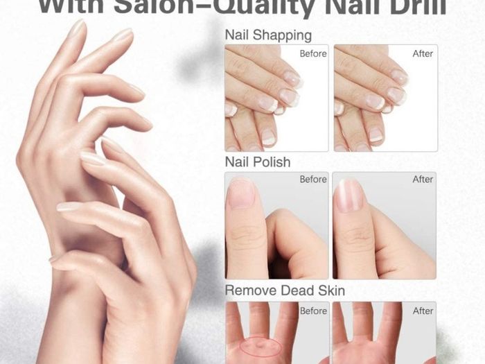 Manicure Pedicure Nail Files Set, Manicure Drill Set, 5 in 1 Portable Nail File Drill System for Salon-Quality Care of Hands and Feet at Home, Battery Powered (FREE POSTAGE)
