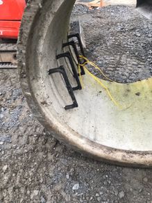 Precast concrete manhole ring with steps 1.2m diameter and 1 meter high
