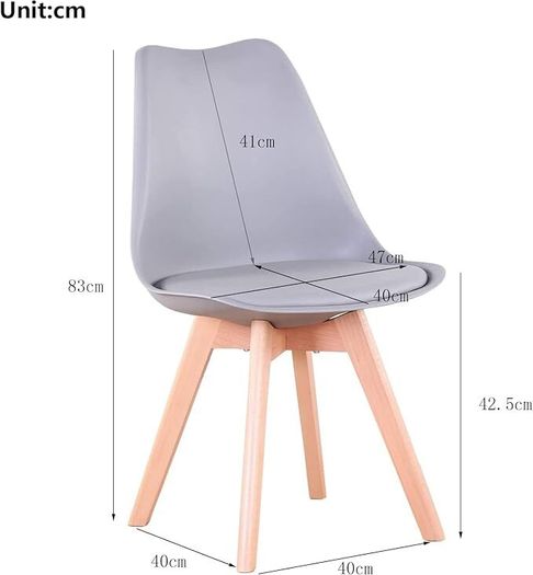 Set of 6 Dining Chairs, Padded Chairs