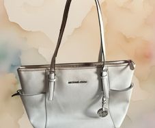 Michael Kors White Saffiano Leather Handbag