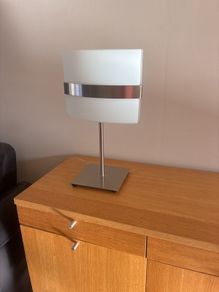 chrome and glass table lamp