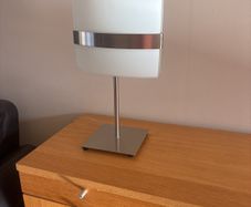chrome and glass table lamp