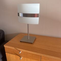 chrome and glass table lamp