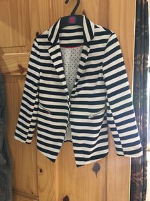 girls striped fitted blazer aged 9