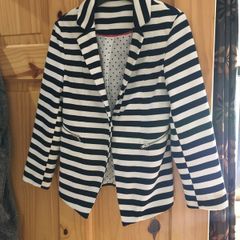 girls striped fitted blazer aged 9