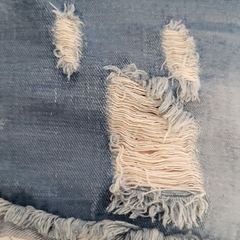 UNSIGNED Distressed denim maternity shorts Sz M (Fit 12UK)