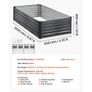 2 Pack Galvanized Raised Garden Beds, 2030 x 1020 x 460 mm, Rectangular Metal Planter Boxes Kit Outdoor, Elevated Planting Box with Gloves, Alu-Zinc, for Growing Flowers Vegetables, Dark Gray Image 3