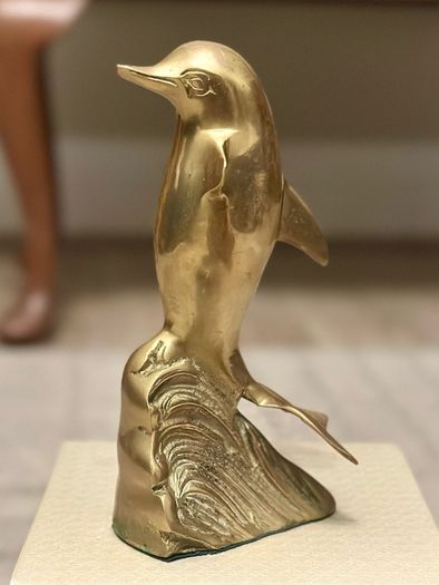 Vintage  brass dolphin figurine