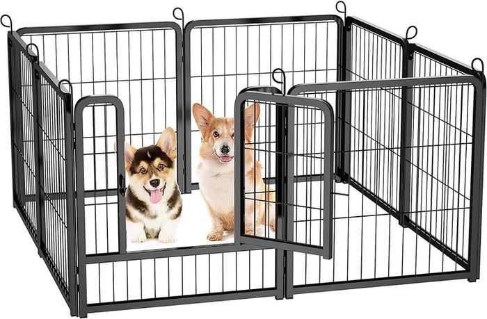 NEW SALE | Dog Pen, 8 Panel Puppy Pen with Door, High 60cm Indoor/Outdoor Dog Playpen