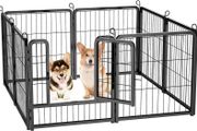 NEW SALE | Dog Pen, 8 Panel Puppy Pen with Door, High 60cm Indoor/Outdoor Dog Playpen