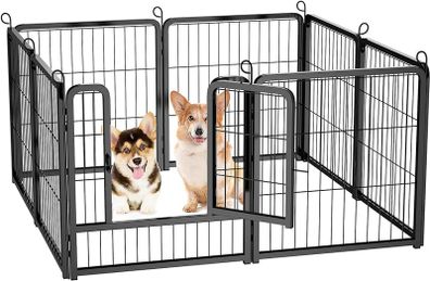 NEW SALE | Dog Pen, 8 Panel Puppy Pen with Door, High 60cm Indoor/Outdoor Dog Playpen