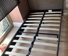 Lovely Sturdy Grey Fabric Single Bed Frame - Can Deliver