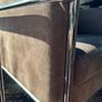Pair of Le Corbusier Style Armchairs Chrome & Brown Nubuck Upholstery Image 7