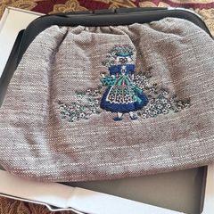 Vintage Linen Clutch Bag