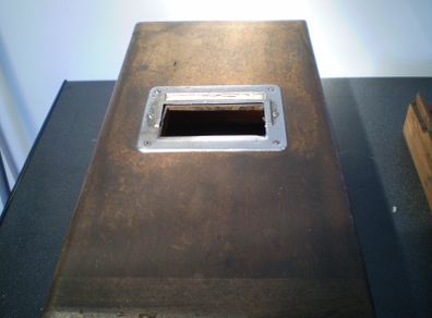 vintage wooden cashbox
