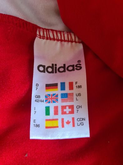 Adidas vest retro vintage Gilet red top adibreak shirt t-shirt poppers D7 Size L/XL the Brand