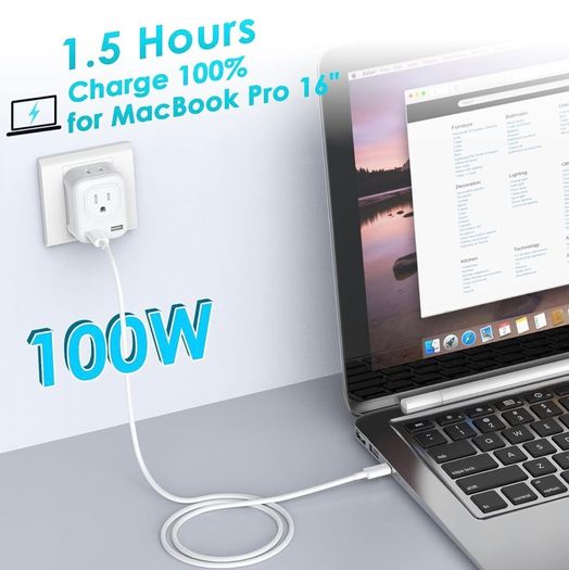 USB C to USB C Cable, 6FT USB C Charger Cable 100W Fast Charging Type C Cable for MacBook Pro 2020, iPad Pro 2020, iPad Air 4,Galaxy S22 S21 Ultra S20 and More Type-C Devices/Laptops