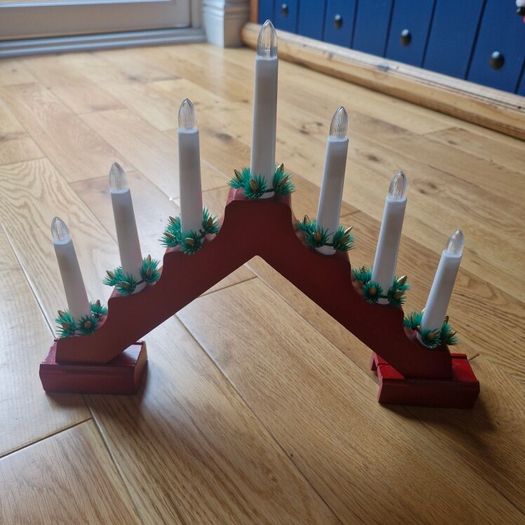 Christmas Candle Bridge Red (Battery Operated)