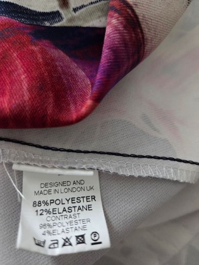 Like new. Closet London Size 16 Multi-coloured Dress with matching Saint Tropez Size L cardigan