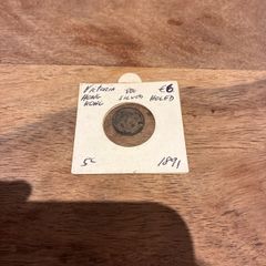 Hong Kong 5 cents 1891 Silver coin
