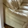 Cream Leather Couch and 2 Armchairs Image 5
