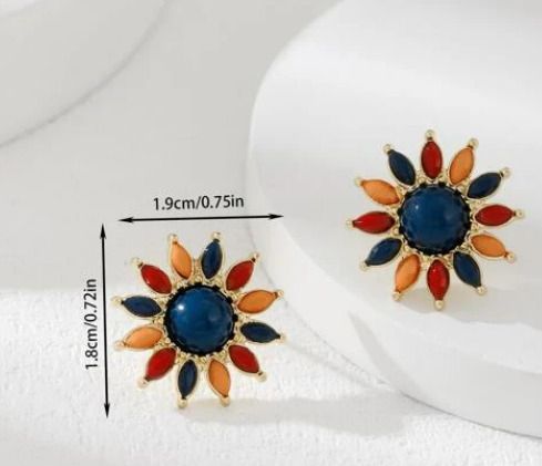 Flower Design Stud Earrings
