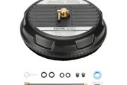 15" Pressure Washer Surface Cleaner, Plastic Pressure Washer Attachments with 4 Wheels, 4000 Max PSI, 1/4 Quick Connector, 2 Spray Nozzles