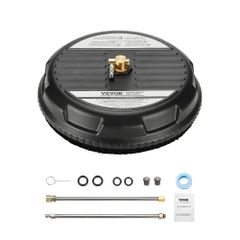 15" Pressure Washer Surface Cleaner, Plastic Pressure Washer Attachments with 4 Wheels, 4000 Max PSI, 1/4 Quick Connector, 2 Spray Nozzles