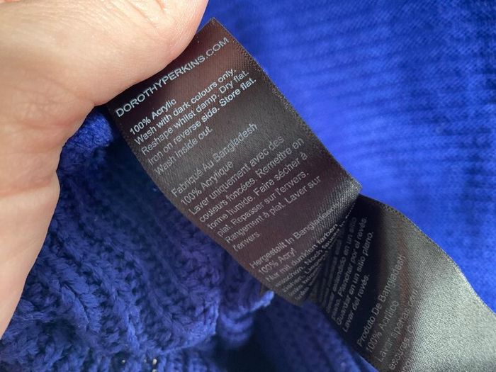 Dorothy Perkins Cobalt Royal Blue Chevron Knit Jumper
