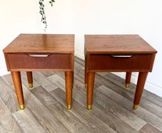 Vintage Retro Mid Century Teak Austinsuite Bedside Tables