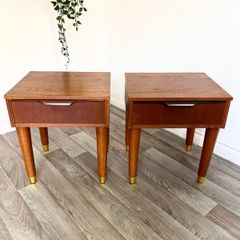 Vintage Retro Mid Century Teak Austinsuite Bedside Tables