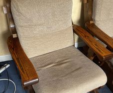 Pair of wooden armchairs
